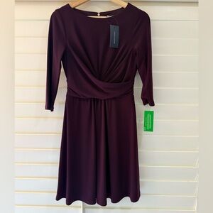 Tommy Hilfiger Deep Purple 3/4 Length Sleeve Dress